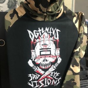 NEW DGTLNTVS x 3rd Eye Visions collab 1 of 1 Camo Hoodie—- Sized L but fits M